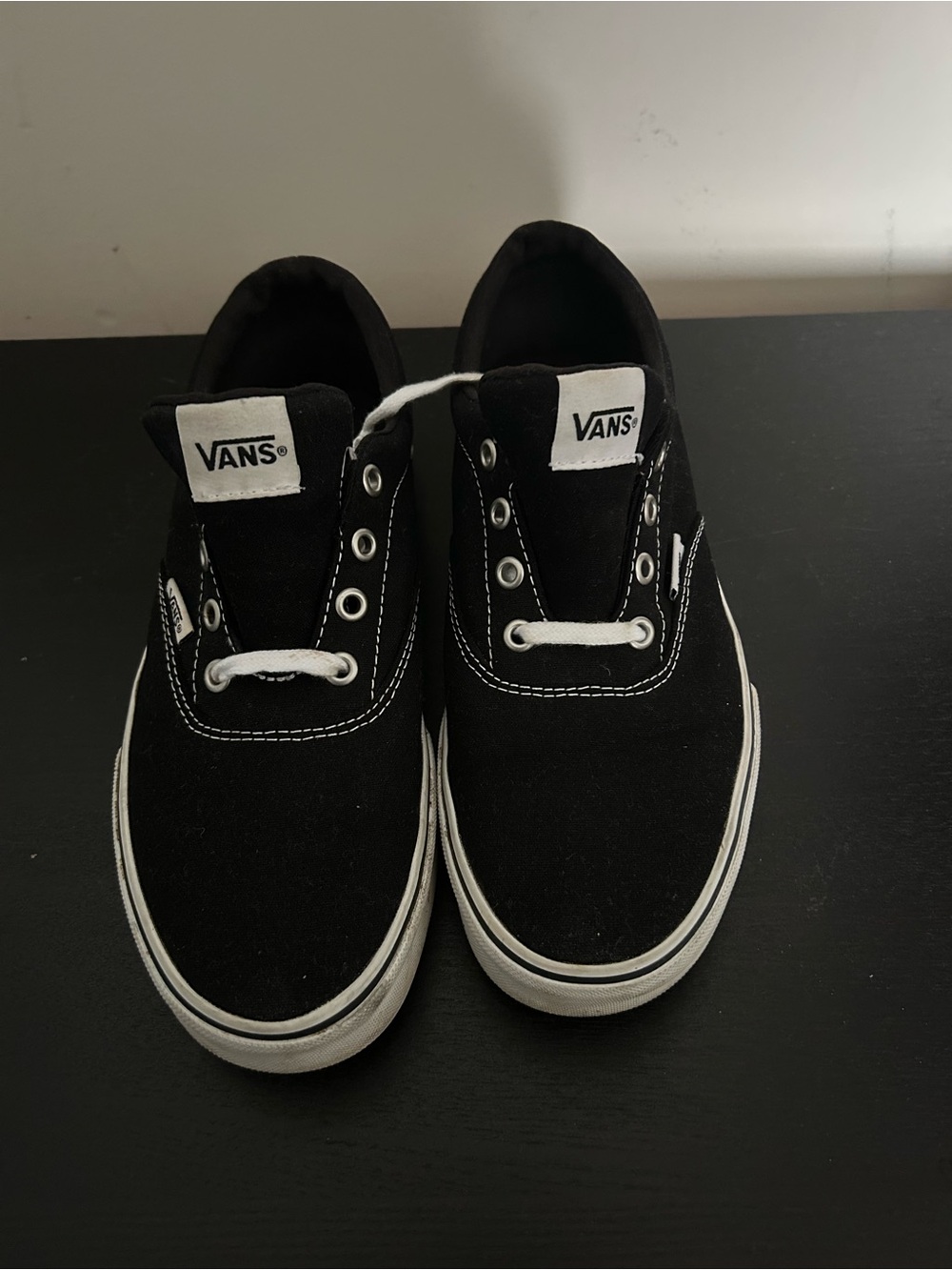 Vans womens Classic Black Canvas Skate Shoes